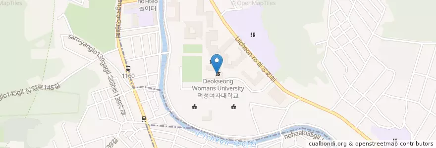 Mapa de ubicacion de 덕성여자대학교 en 대한민국, 서울, 도봉구, 쌍문1동.