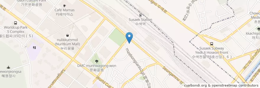 Mapa de ubicacion de 숲속작은도서관 en 대한민국, 서울, 마포구, 상암동.