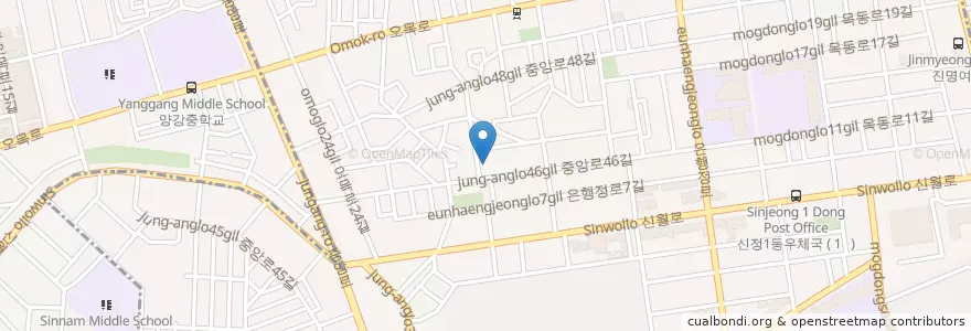 Mapa de ubicacion de 부천족보전문도서관 en كوريا الجنوبية, سول, 양천구, 신정4동.