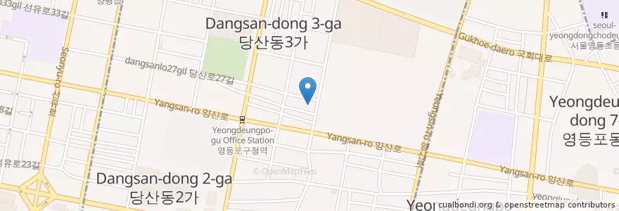 Mapa de ubicacion de 두껍아두껍아어린이도서관 en Güney Kore, Seul, 영등포구, 당산1동.