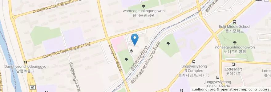 Mapa de ubicacion de 한국성서대학교 도서관 en 韩国/南韓, 首尔, 蘆原區, 상계6·7동.