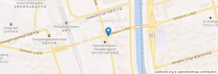 Mapa de ubicacion de 창4동새마을문고 en 大韓民国, ソウル, 道峰区, 창4동.