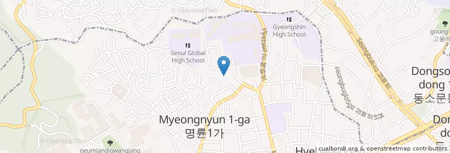 Mapa de ubicacion de 석천문화관문고 en Corée Du Sud, Séoul, 성북구, 혜화동.