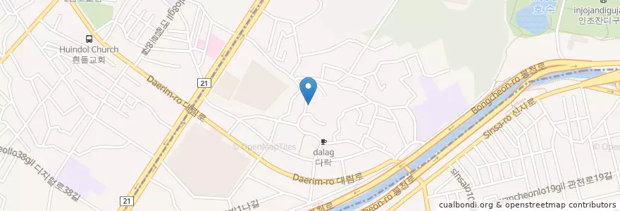 Mapa de ubicacion de 신대방1동문고 en Республика Корея, Сеул, 동작구, 신대방1동.