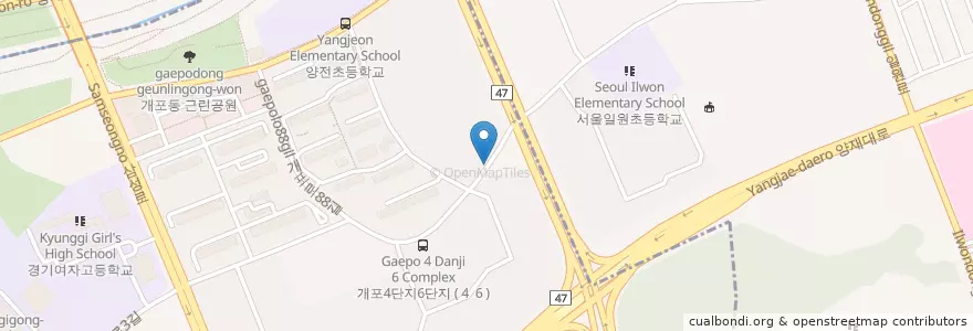 Mapa de ubicacion de 개포2동문고 en Corée Du Sud, Séoul, 강남구, 개포동, 개포2동.