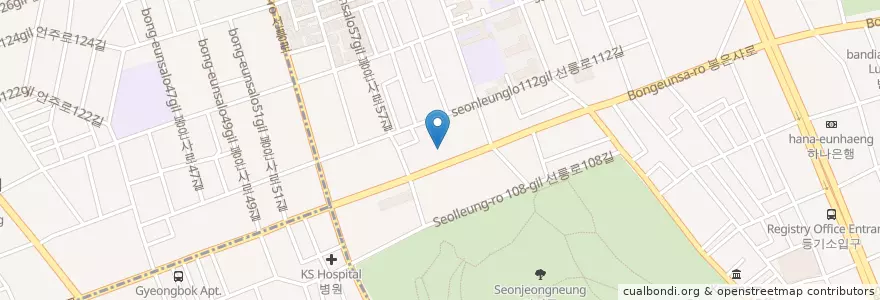 Mapa de ubicacion de 삼성2동문고 en Coreia Do Sul, Seul, 강남구, 삼성동, 삼성2동.