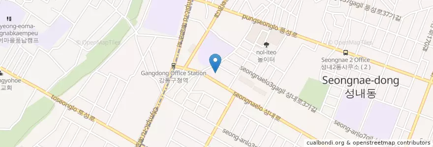 Mapa de ubicacion de 성내1동문고 en 대한민국, 서울, 송파구, 성내동, 성내2동.