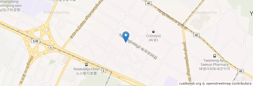 Mapa de ubicacion de 등촌1동문고 en Südkorea, Seoul, 강서구, 등촌1동.