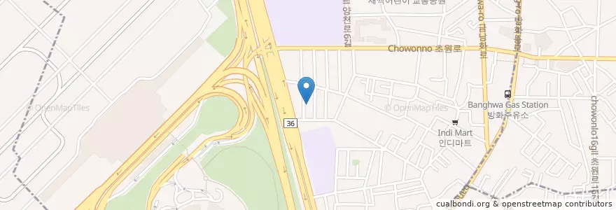 Mapa de ubicacion de 방화2동문고 en Güney Kore, Seul, 강서구, 방화3동, 공항동.