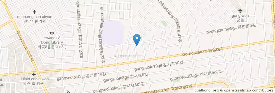 Mapa de ubicacion de 화곡2동문고 en 韩国/南韓, 首尔, 江西区, 화곡2동.