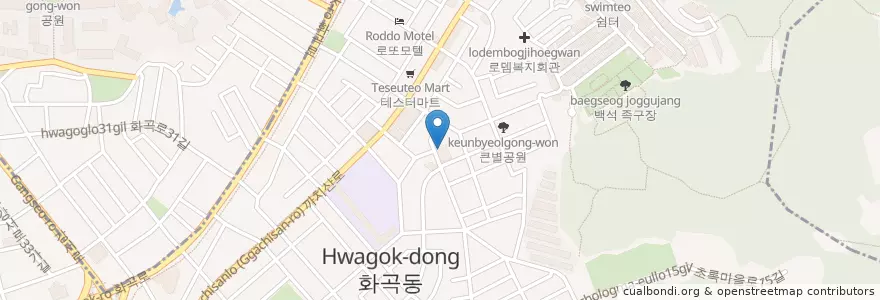 Mapa de ubicacion de 화곡본동문고 en Республика Корея, Сеул, 강서구, 화곡본동.