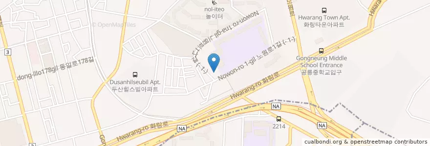 Mapa de ubicacion de 공릉2동문고 en Zuid-Korea, Seoel, 노원구, 공릉2동.
