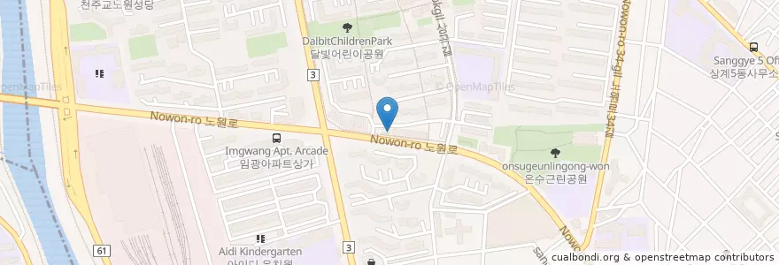 Mapa de ubicacion de 상계10동문고 en 대한민국, 서울, 노원구, 상계10동.