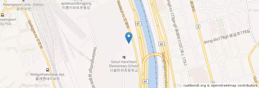 Mapa de ubicacion de 월계3동문고 en 대한민국, 서울, 노원구, 공릉1동.