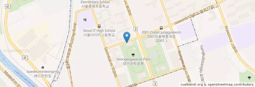 Mapa de ubicacion de 중계2동문고 en كوريا الجنوبية, سول, 노원구, 중계2·3동.