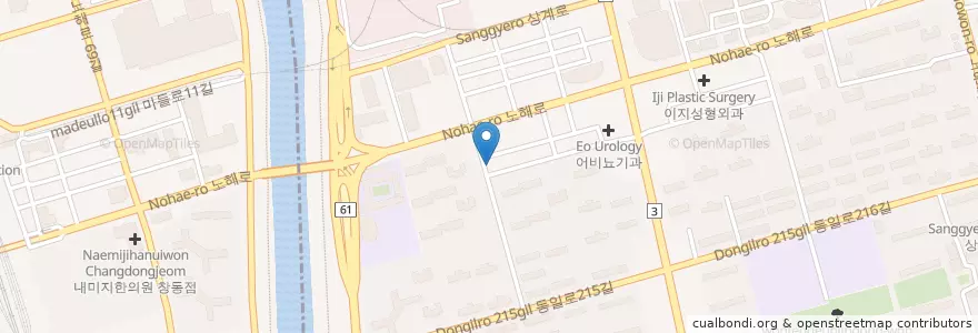 Mapa de ubicacion de 상계6동문고 en 대한민국, 서울, 노원구, 상계6·7동.
