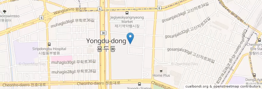Mapa de ubicacion de 용두1동문고 en Güney Kore, Seul, 동대문구, 용신동.