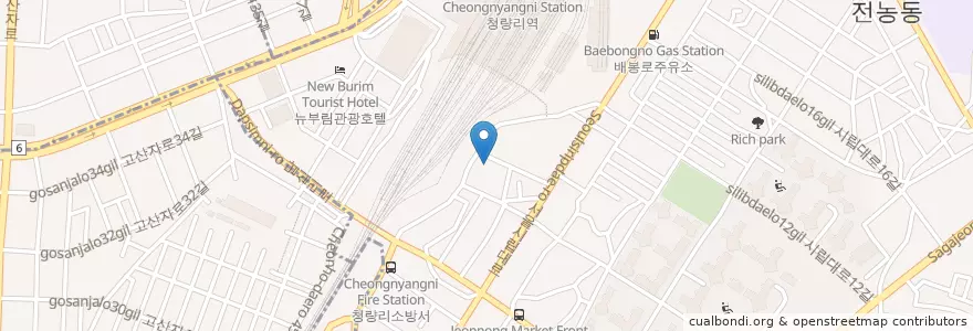 Mapa de ubicacion de 전농1동문고 en 大韓民国, ソウル, 東大門区, 전농1동.