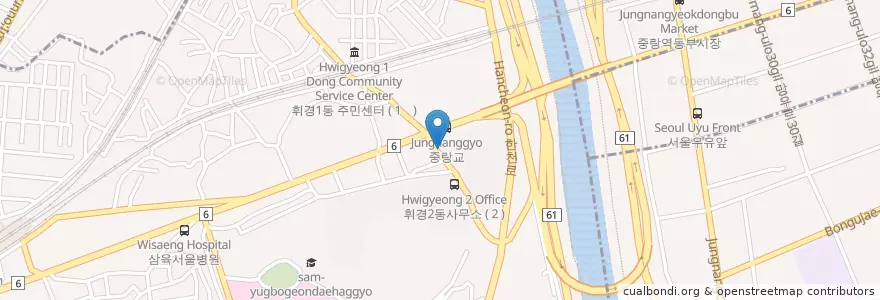 Mapa de ubicacion de 휘경2동문고 en Zuid-Korea, Seoel, 동대문구, 휘경2동.