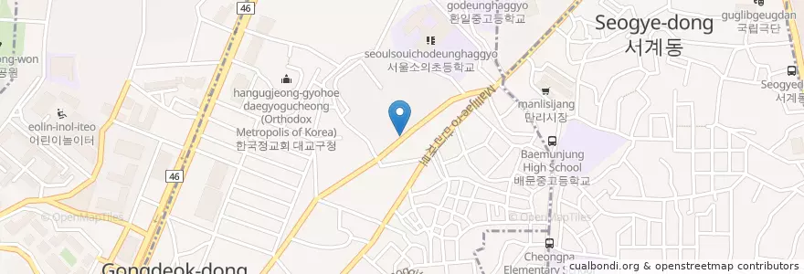 Mapa de ubicacion de 공덕1동문고 en Zuid-Korea, Seoel, 마포구, 공덕동.