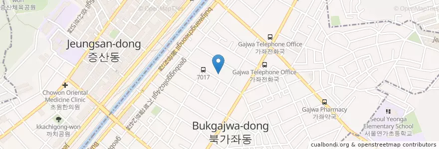 Mapa de ubicacion de Bukgajwa 2 Dong Library en South Korea, Seoul, Seodaemun-Gu, Bukgajwa 2(I)-Dong, Bukgajwa-Dong.