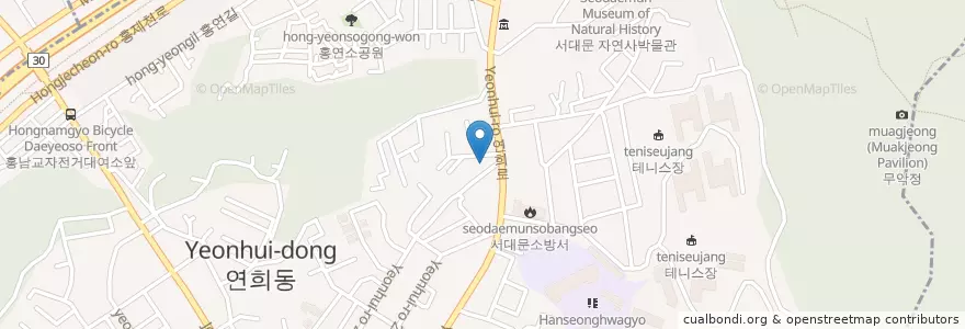 Mapa de ubicacion de 연희2동문고 en کره جنوبی, سئول, 서대문구, 연희동.