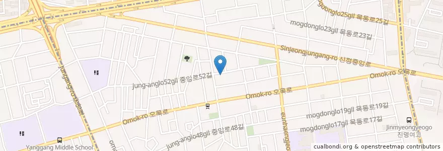 Mapa de ubicacion de 신정5동문고 en کره جنوبی, سئول, 양천구, 신정4동.