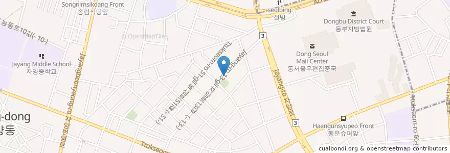 Mapa de ubicacion de 자양1동문고 en Korea Selatan, 서울, 광진구, 자양1동.