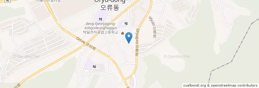 Mapa de ubicacion de 오류2동문고 en 대한민국, 서울, 구로구, 오류2동.