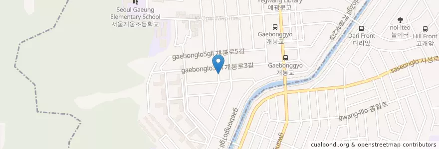 Mapa de ubicacion de 개봉3동새마을문고 en 大韓民国, ソウル, 光明市, 九老区, 개봉3동.