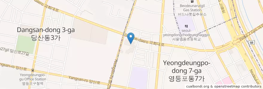 Mapa de ubicacion de 영등포3동새마을문고 en Südkorea, Seoul, 영등포구.
