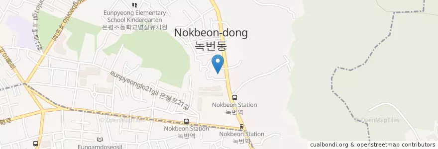 Mapa de ubicacion de 녹번동주민자치센터도서사랑방문고 en Güney Kore, Seul, 은평구, 녹번동.
