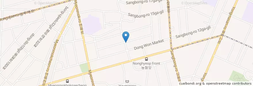 Mapa de ubicacion de 면목1동새마을문고 en 대한민국, 서울, 중랑구, 면목본동.