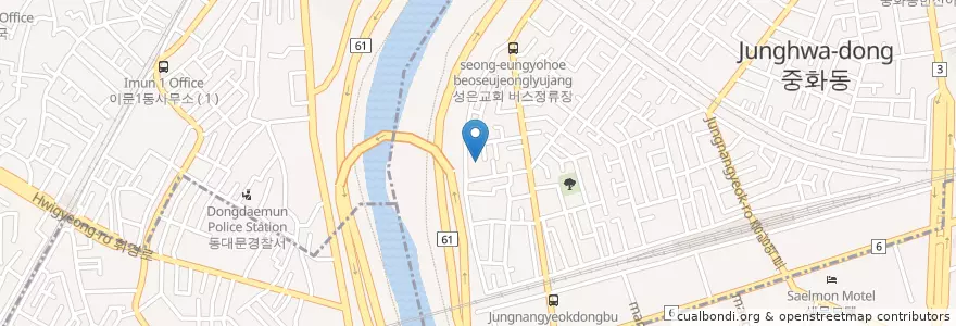 Mapa de ubicacion de 중화새무리문고 en 대한민국, 서울, 동대문구, 중화2동.