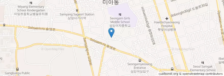 Mapa de ubicacion de 미아8동문고 en Güney Kore, Seul, 강북구, 송천동.