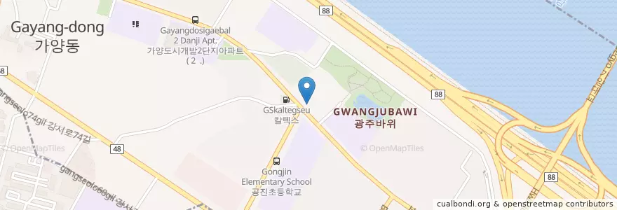 Mapa de ubicacion de 加陽2洞文庫 en 大韓民国, ソウル, 江西区, 가양동, 가양2동.