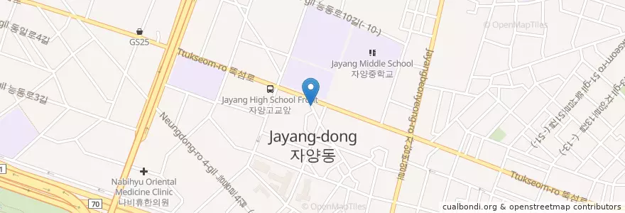 Mapa de ubicacion de 자양3동문고 en Corée Du Sud, Séoul, 광진구, 자양3동.