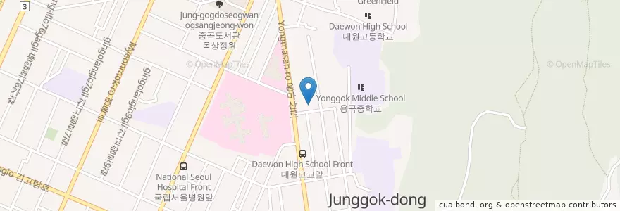 Mapa de ubicacion de 중곡4동문고 en كوريا الجنوبية, سول, 광진구, 중곡4동.