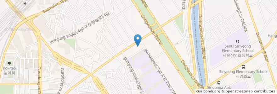 Mapa de ubicacion de 구로5동문고 en Korea Selatan, 서울, 구로5동.