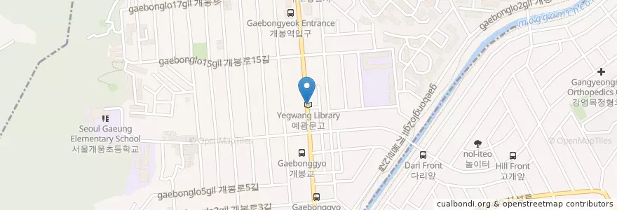 Mapa de ubicacion de 예광문고 en Coreia Do Sul, Seul, 광명시, 구로구, 개봉3동.