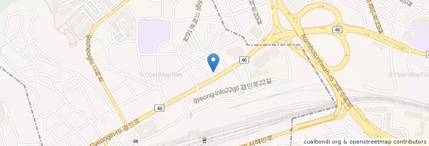 Mapa de ubicacion de 오류1동문고 en 대한민국, 서울, 구로구, 오류1동.
