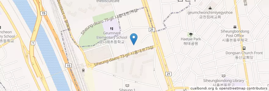 Mapa de ubicacion de Siheung 1 Dong Library en South Korea, Seoul, Geumcheon-Gu, Siheung 1(Il)-Dong.