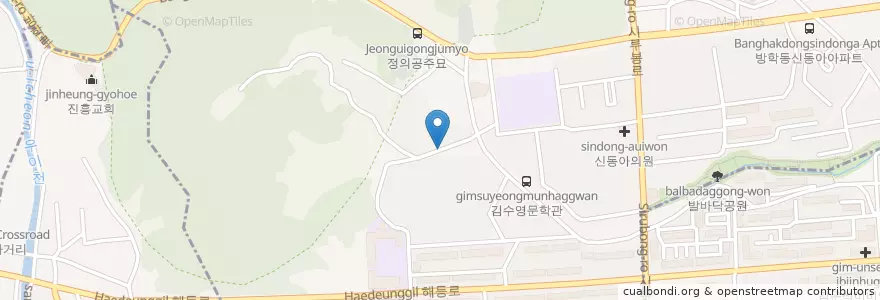 Mapa de ubicacion de 방학4동문고 en Güney Kore, Seul, 도봉구, 방학3동.