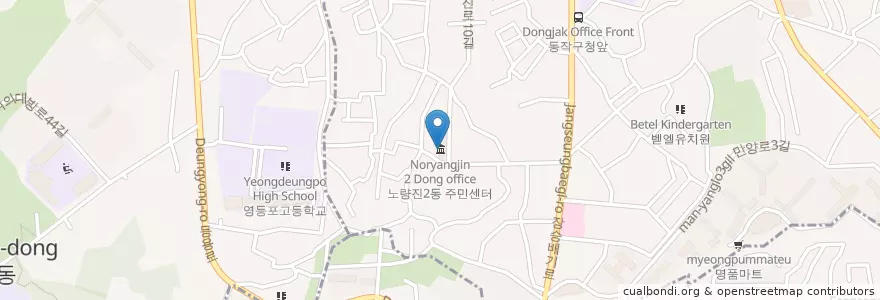 Mapa de ubicacion de Noryangjin 2-dong Community Service Center en South Korea, Seoul, Dongjak-Gu, Noryangjin 2(I)-Dong.