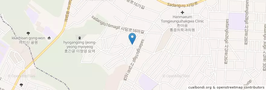 Mapa de ubicacion de 사당4동문고 en 대한민국, 서울, 사당4동.