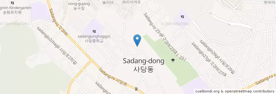 Mapa de ubicacion de 사당3동문고 en Korea Selatan, 서울, 동작구, 사당3동.