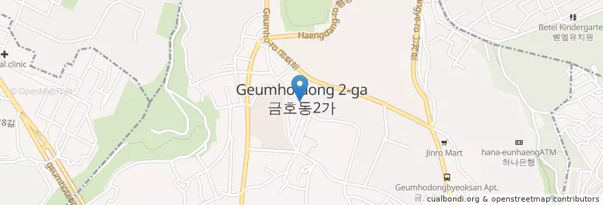 Mapa de ubicacion de 金湖洞2街文庫 en 大韓民国, ソウル, 城東区, 금호2·3가동.