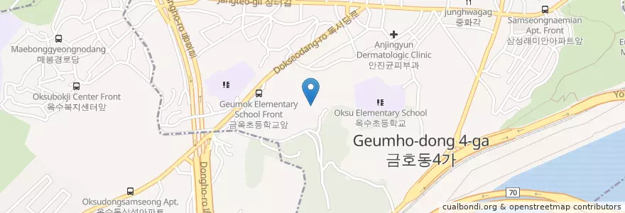 Mapa de ubicacion de Geumhodong 4 Ga Library en South Korea, Seoul, Seongdong-Gu, Geumho 4(Sa)-Ga-Dong.