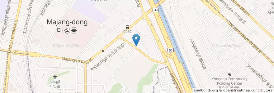 Mapa de ubicacion de 마장동문고 en Республика Корея, Сеул, 성동구, 용답동, 마장동.