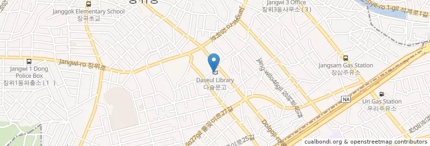 Mapa de ubicacion de 다슬문고 en كوريا الجنوبية, سول, 성북구, 장위2동.